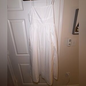 Olivaceous White Cotton Corset Midi Dress size L